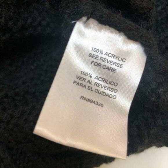 One A Mixed Knit Crew Neck Sweater Black Large - Picture 10 of 10